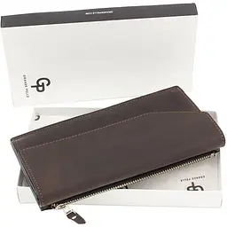 Шкіряне портмоне Elegante, шоколад матовий GRANDE PELLE 20х11х2 см acs0032196 - мініатюра 7