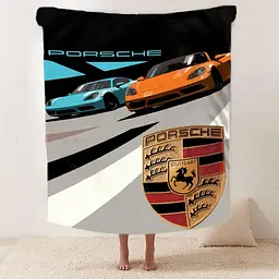 Плед плюшевий на подарунок 3D Porsche Дует 160х200 см - мініатюра 2