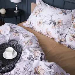 Дитячий комплект постільної білизни MirSon Поплін 00-2 Beige Flowers 110х140 см пісочний (2200009700231) - мініатюра 4