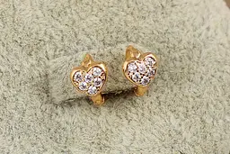 Сережки дитячі Xuping Jewelry серце з фіанітами 8 мм золотисті - мініатюра 2