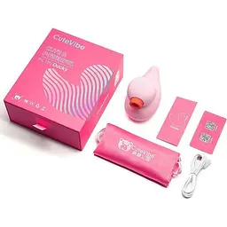 Вакуумний вібратор-качечка CuteVibe Ducky Pink - мініатюра 5