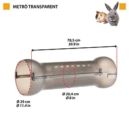 Модульний тунель для кроликів та дрібних тварин Ferplast Metro' Tunnel Transparent - мініатюра 2