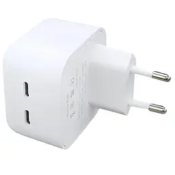 МЗП Brand_A_Class 35W Dual Mini Power Adapter for Apple (2USB-C) (AA) (box) White - мініатюра 2