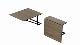 Стіл розкладний Олександр 5 Ferrum-decor 750x600x700 Чорний метал ДСП Дуб Сонома Трюфель 16 мм (FRD-104896) - мініатюра 3