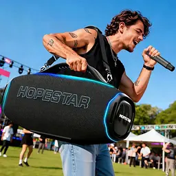 Портативна Bluetooth-колонка Hopestar A90 with one UHF microphone Gray - мініатюра 2