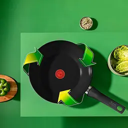 Велика сковорода з керамічним покриттям Tefal Renew On 28 см., Wok (C43519) - мініатюра 6