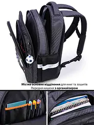 Ортопедичний рюкзак для хлопчика School Standard 475 гр 17,5 літрів Чорний - мініатюра 3