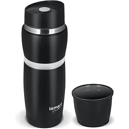 Термочашка Lamart Cup 380 мл чорна з білим (LT4052) - мініатюра 2