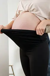 Теплі лосини для вагітних в рубчик Вrighton 4XL (54) Lullababe Чорний - мініатюра 6