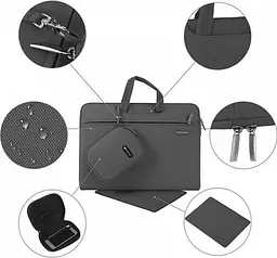 Сумка для ноутбука WiWU Campus Slim Case for MacBook 13` Grey [88401] - мініатюра 2
