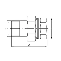 Згін американка прямий, без нікелю Koer KR.341.Wn - 1/2" KR4736 - мініатюра 2