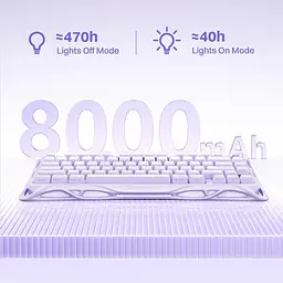 Клавіатура GravaStar Mercury K1 80keys Kailh Cheery Pink EN/UKR BT/WL/USB Lavender Purple (GSK1_PL) - мініатюра 2