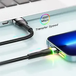 Дата кабель USB 2.0 AM to Lightning 1.0m 2.4A black Essager (EXCL-XCD01) - мініатюра 7