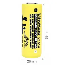 Акумулятор Liitokala Lii-51S-PCB 5100 mAh 20A 26650 Li-ion - мініатюра 5