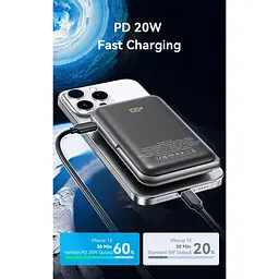 Павербанк Vention Magnetic Wireless Black 10 000 mAh / 20 Вт (FHNB0) - мініатюра 4