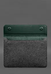 Чохол-конверт BlankNote із клапаном шкіра+фетр для MacBook 14" Зелений Crazy Horse - мініатюра 3
