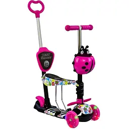 Самокат дитячий 5 в 1 Best Scooter 63-72х54х14 см Рожевий 000255079
