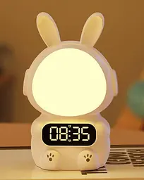 Дитячий годинник із будильником Кролик Rabbit clock with LIGHT WHITE - мініатюра 3