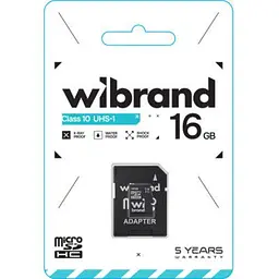 Карта пам'яті Wibrand 16GB microSD class 10 UHS-I (WICDHU1/16GB-A) - мініатюра 2