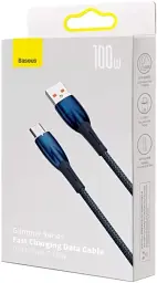 Кабель Baseus Glimmer Series Fast Charging Cable USB to Type-C 100W 1m CADH000403 Blue - мініатюра 6
