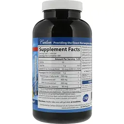 Омега 3 + вітаміни Д3 і К Carlson Labs Omega-3 Plus D&K 180 капсул смак лимона (CAR-17520) - мініатюра 2