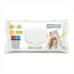 Вологі рушники для дітей Sleepy Sensitive Extra XL (20 x 30 см) 50 шт. Екстра великі серветки для зміни підгузка