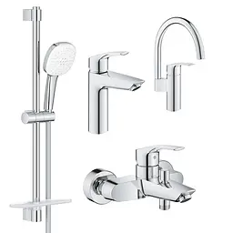 Набор змішувачів Grohe Eurosmart 4 в 1 для ванної та кухні UA123248M3 Хром