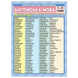 Шпаргалка. Англійська мова 7-11 клас -