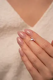 Сережка для хеліксу з білого золота Пташка (з40109) - мініатюра 4