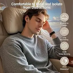 Бездротові навушники ZYHKON SU9 для сну Bluetooth 5.4 кейс із сенсорним екраном - мініатюра 5