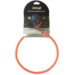 Нашийник для собак AnimAll Світиться 50 см, помаранчевий
