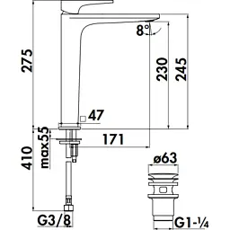 Змішувач NOBILI SE124128/2BM - мініатюра 2