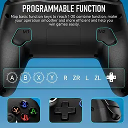 Контролер Bluetooth Switch Pro для Switch/Lite/OLED з джойстиком Hall Effect, Cool RGB Ligh контролер перемикача оновлення Diswoe - мініатюра 6