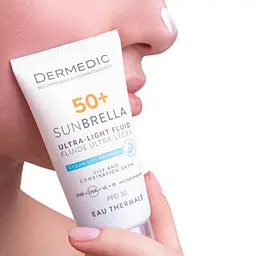Засіб від засмаги Dermedic Sunbrella Ультралегкий захисний флюїд SPF 50+ Для жирної та комбінованої шкіри 40 мл (5901643177560) - мініатюра 4