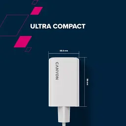 Зарядний пристрій Canyon CU65ACC GaN 65W 2xPD 1xQC EU White (CNS-CUW65ACC) - мініатюра 6