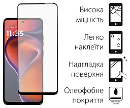 Скло захисне Dengos Full Glue Motorola G15/G15 Power (black) (TGFG-397)