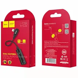Adapter Hoco LS18 2in1 Lightning -> 2 Lightning Black - мініатюра 2