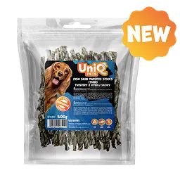 Ласощі для собак UniQ PETS Тонкі скручені палички зі шкіри риби, 500 г - мініатюра 4