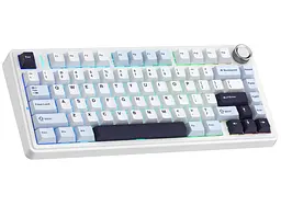 Клавіатура ігрова дротова механічна AULA F75 Wired Gasket Mechanical White KRGD Pink switch ENG/UKR