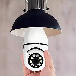 Бездротова IP Full-HD, 2 MP, WIFI камера з датчиком руху і нічним баченням у плафон для лампочки, біла (8247101093) - мініатюра 4