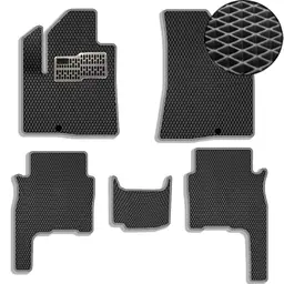 Килимки в салон EVA для Hyundai Santa Fe 2006-2010 (Доресталінг) з підп'ятником Чорно-Сірий кант 5 шт
