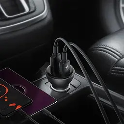 Автомобільний зарядний пристрій Baseus Digital Display 2USB 45W CCBX-B0G Grey - мініатюра 6