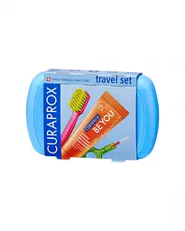 Дорожній набір по догляду за ротовою порожниною Curaprox Travel Set Blue: Розкладна щітка CS5460 Ultra Soft + Зубна паста Be You 10 мл + Йоржики + Тревел-кейс - мініатюра 7
