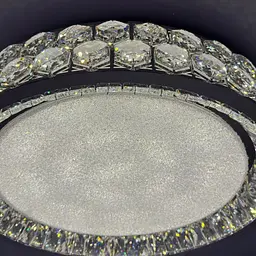 Сучасна стельова LED-люстра з кришталем для вітальні Linisoln 3218-600 CH хром 160 Вт 60 см до 22 м2 - мініатюра 2