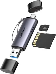 Картрідер UGREEN USB 3.0 + USB-C для карт SD та microSD