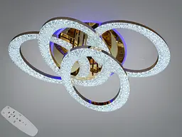Сучасна стельова LED-люстра Diasha 5607/4L G золото, кільця, 125 Вт, 83 см, 14-20m2
