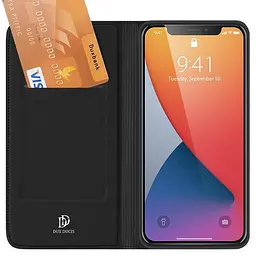 Чохол-книжка Dux Ducis з кишенею для візиток для Apple iPhone 14 / 13 (6.1) Чорний - мініатюра 7