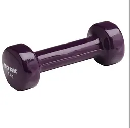 Гантелі для фітнесу вінілові круглі York Fitness 2х1кг фіолетовий - мініатюра 3