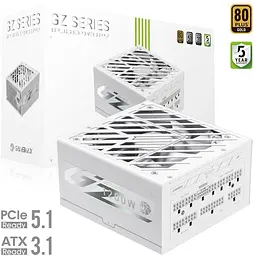 Блок живлення GameMax GZ 1200G 1200W ATX 3.1 80+ Gold White (GZ 1200G WH) - мініатюра 5