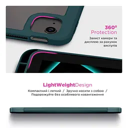 Чохол-книжка для планшета Apple iPad Air 13 (2024)/Air 13 (2025)/Air 13 (2026), Y-Type PEN, зелений, магнітний, з тримачем для стилуса, протиударний, обкладинка з функцією підставки, екошкіра + ТПУ, функція автоматичного пробудження/сну - мініатюра 6